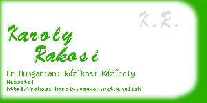 karoly rakosi business card